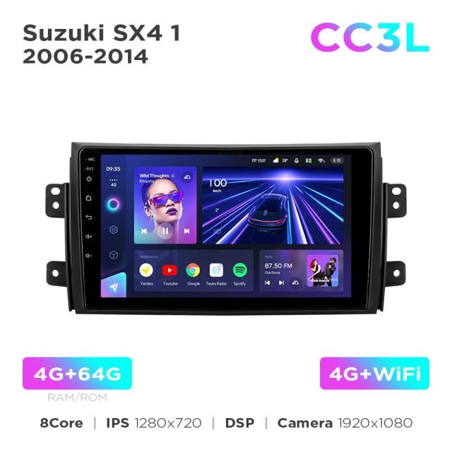 Radio samochodowe Teyes CC3L 4+64 Gb Suzuki SX4 1 2006-2014 9"