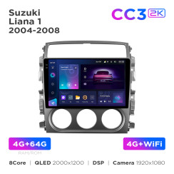 Radio samochodowe Teyes CC3 2k 4+64 Gb Suzuki Liana 1 2004-2008 9"