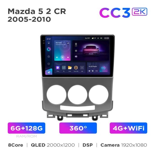 Radio samochodowe Teyes CC3 2k 6+128 Gb 360° Mazda 5 2 CR 2005-2010 9"