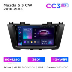 Radio samochodowe Teyes CC3 2k 6+128 Gb 360° Mazda 5 3 CW 2010-2015 9"