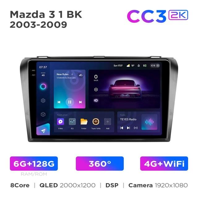 Radio samochodowe Teyes CC3 2k 6+128 Gb 360° Mazda 3 1 BK 2003-2009 9"