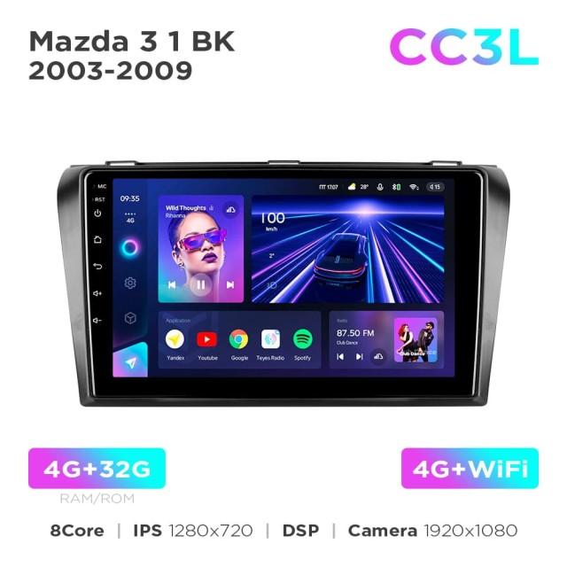 Radio samochodowe do Mazda 3 1 BK 2003-2009 Teyes CC3L 4+32 Gb 9"