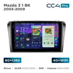 Radio samochodowe Teyes CC4 Pro 2k 8+128 Gb Mazda 3 1 BK 2003-2009 9"