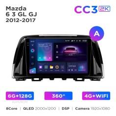Radio samochodowe Teyes CC3 2k 6+128 Gb 360° Mazda 6 / Atenza 3 GJ 2012-2015 (A) 9"