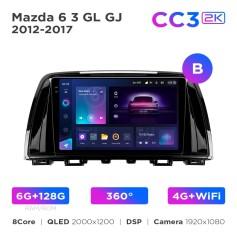 Radio samochodowe Teyes CC3 2k 6+128 Gb 360° Mazda 6 / Atenza 3 GJ 2012-2015 (B) 9"