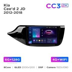 Radio samochodowe Teyes CC3 2k 6+128 Gb Kia Cee'd 2 JD 2012-2018 9"