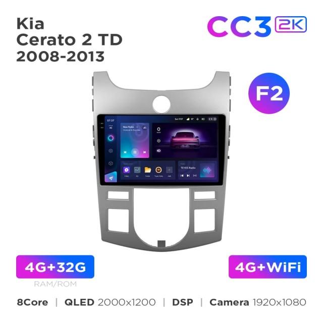Radio samochodowe Teyes CC3 2k 4+32 Gb Kia Cerato 2 TD 2008-2013 (F2) 9"