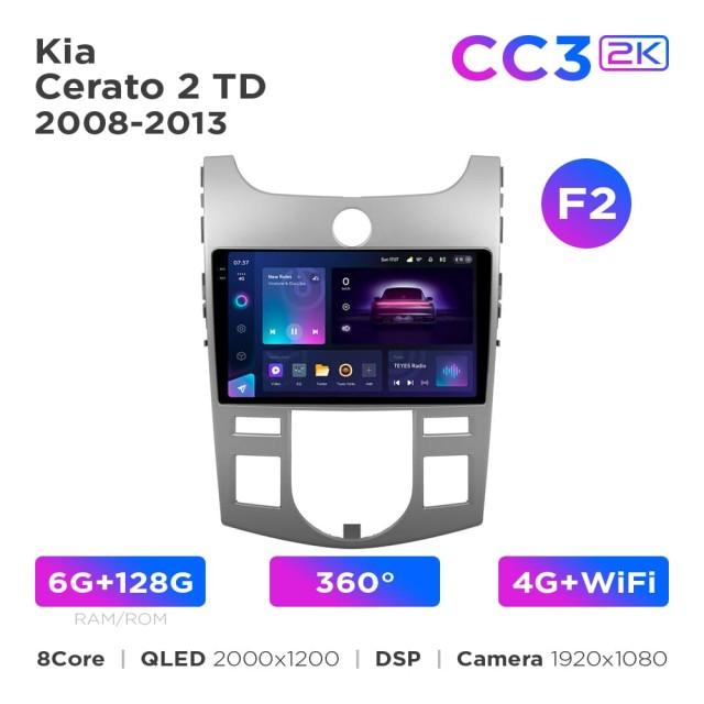 Radio samochodowe Teyes CC3 2k 6+128 Gb 360° Kia Cerato 2 TD 2008-2013 (F2) 9"