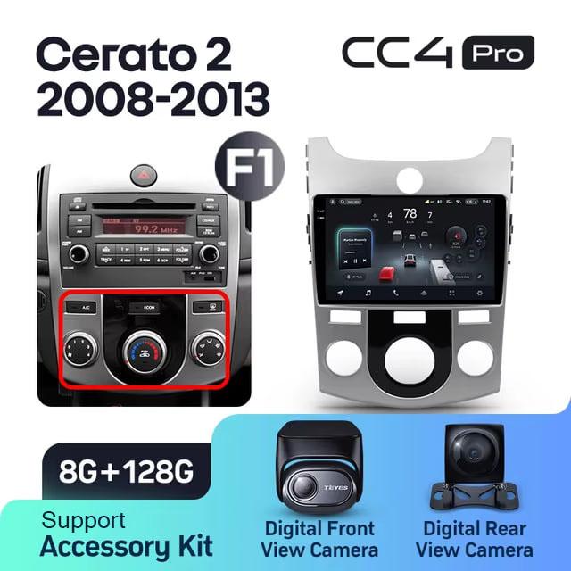 Radio samochodowe Teyes CC4 Pro 2k 8+128 Gb Kia Cerato 2 TD 2008-2013 (F1) 9"