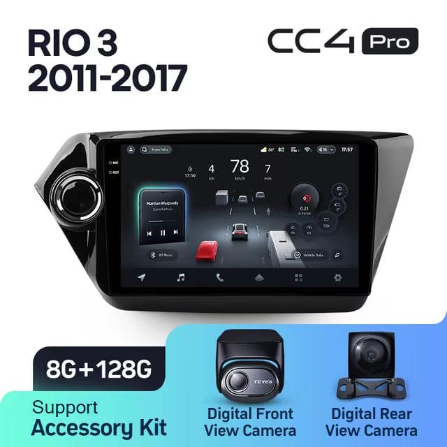 Radio samochodowe Teyes CC4 Pro 2k 8+128 Gb Kia RIO 3 2011-2017 9"