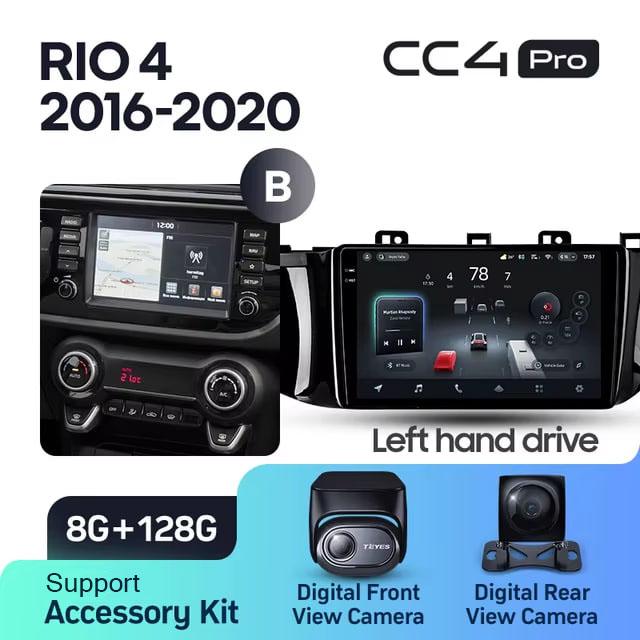 Radio samochodowe Teyes CC4 Pro 2k 8+128 Gb Kia Rio 4 2016-2020 (B) 9"