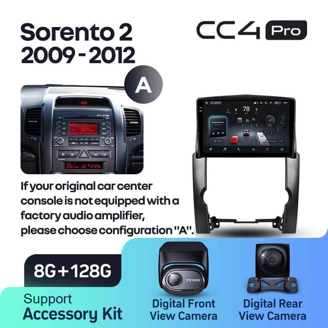 Radio samochodowe Teyes CC4 Pro 2k 8+128 Gb Kia Sorento 2 XM 2009-2012 (A) 10"