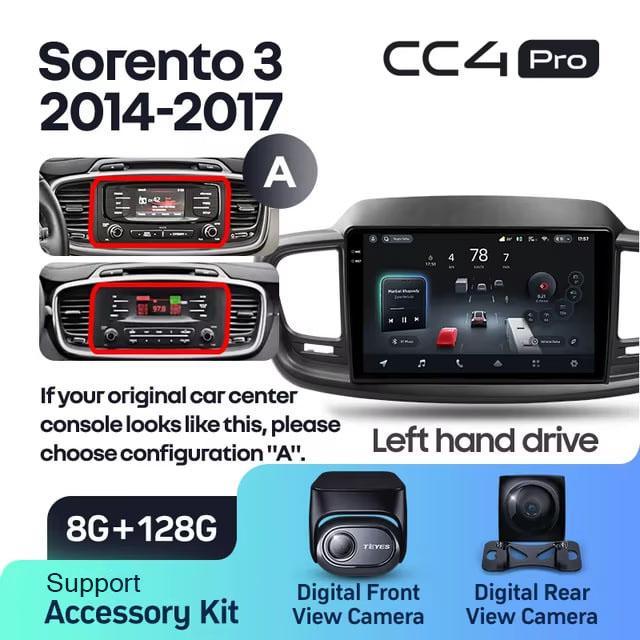 Radio samochodowe Teyes CC4 Pro 2k 8+128 Gb Kia Sorento 3 2014-2017 (A) 10"