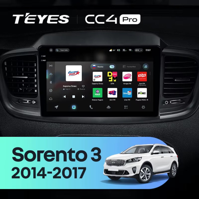 Radio samochodowe Teyes CC4 Pro 2k 8+128 Gb Kia Sorento 3 2014-2017 (B) 10"
