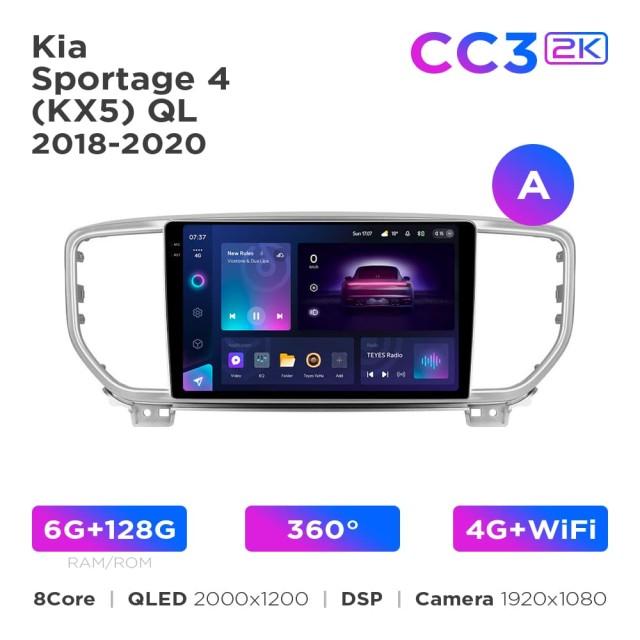 Radio samochodowe Teyes CC3 2k 6+128 Gb 360° Kia Sportage 4 QL 2018-2022 (A) 9"