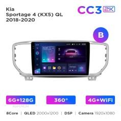Radio samochodowe Teyes CC3 2k 6+128 Gb 360° Kia Sportage 4 QL 2018-2022 (B) 9"