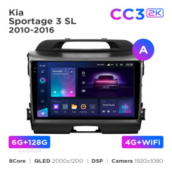 Radio samochodowe Teyes CC3 2k 6+128 Gb Kia Sportage 3 SL 2010-2016 (A) 9"
