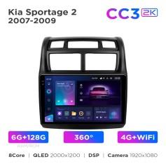 Radio samochodowe Teyes CC3 2k 6+128 Gb 360° Kia Sportage 2 2007-2009 9"