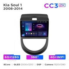 Radio samochodowe Teyes CC3 2k 6+128 Gb 360° Kia Soul 1 2008-2014 9"