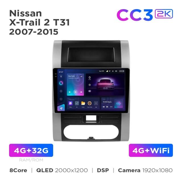 Radio samochodowe Teyes CC3 2k 4+32 Gb Nissan X-Trail 2 T31 2007-2015 10"
