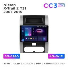 Radio samochodowe Teyes CC3 2k 6+128 Gb Nissan X-Trail 2 T31 2007-2015 10"
