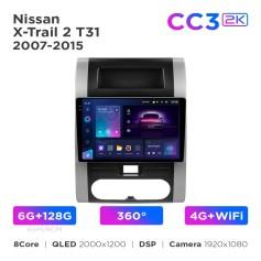 Radio samochodowe Teyes CC3 2k 6+128 Gb 360° Nissan X-Trail 2 T31 2007-2015 10
