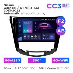 Radio samochodowe Teyes CC3 2k 6+128 Gb 360° Nissan Qashqai / X-Trail 3 T32 2013-2022 Automatic air conditioning (F2) (AB) 10"