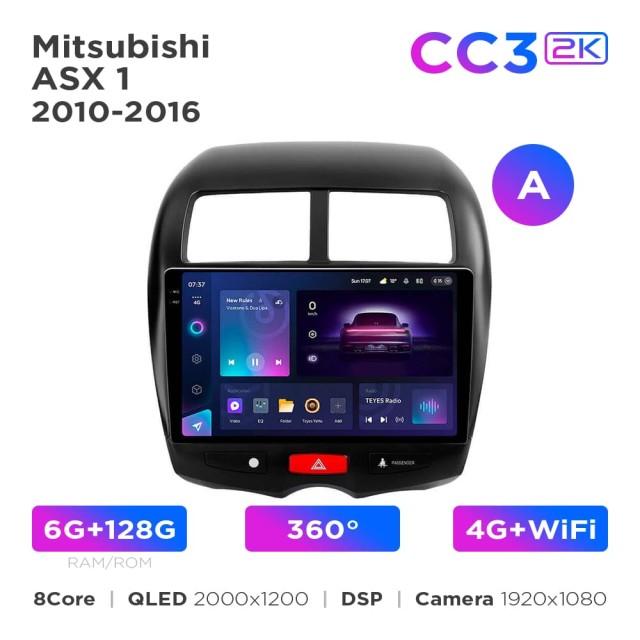 Radio samochodowe Teyes CC3 2k 6+128 Gb 360° Mitsubishi ASX 1 2010-2016 (A) 10"