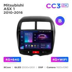 Radio samochodowe Teyes CC3 2k 4+64 Gb Mitsubishi ASX 1 2010-2016 (B) 10"