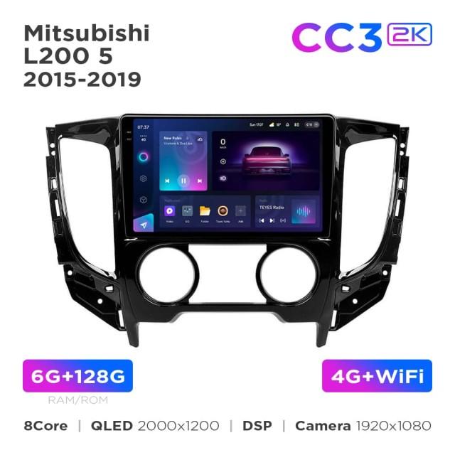 Radio samochodowe Teyes CC3 2k 6+128 Gb Mitsubishi L200 5 2015-2019 Manual air conditioning (F1) 9"