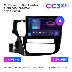 Radio samochodowe Teyes CC3 2k 4+64 Gb Mitsubishi Outlander 3 GF0W GG0W (1 Din) 2012-2018 (A) 10"