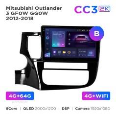 Radio samochodowe Teyes CC3 2k 4+64 Gb Mitsubishi Outlander 3 GF0W GG0W (1 Din) 2012-2018 (B) 10"
