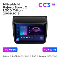 Radio samochodowe Teyes CC3 2k 4+64 Gb Mitsubishi Pajero Sport 2 L200 Triton 2008-2016 9"