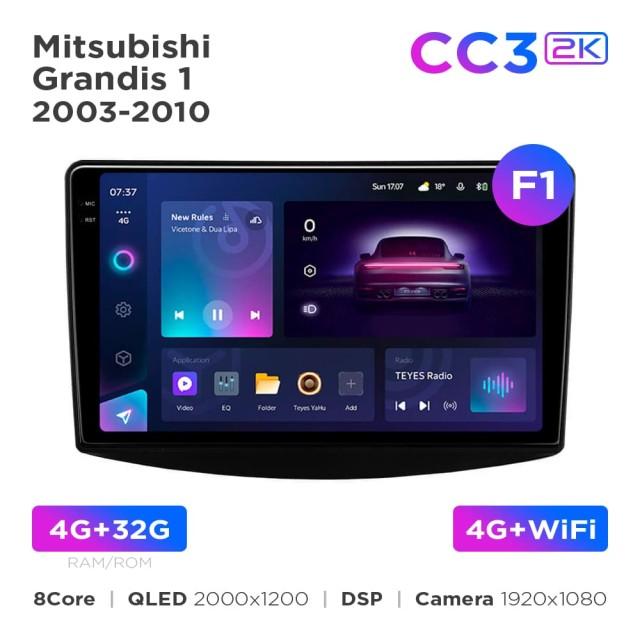 Radio samochodowe Teyes CC3 2k 4+32 Gb Mitsubishi Grandis 1 2003-2010 (F1) 9"