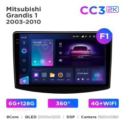 Radio samochodowe Teyes CC3 2k 6+128 Gb 360° Mitsubishi Grandis 1 2003-2010 (F1) 9"
