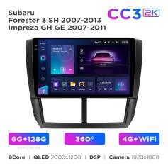 Radio samochodowe Teyes CC3 2k 6+128 Gb 360° Subaru Forester 3 SH 2007-2013 / Impreza GH GE 2007-2011 9"