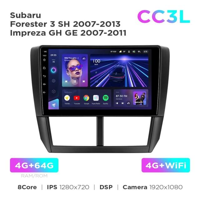 Radio samochodowe Teyes CC3L 4+64 Gb Subaru Forester 3 SH 2007-2013 / Impreza GH GE 2007-2011 9"