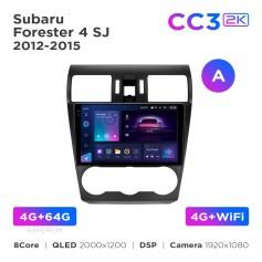 Radio samochodowe Teyes CC3 2k 4+64 Gb Subaru Forester 4 SJ 2012-2015 (A) 9"
