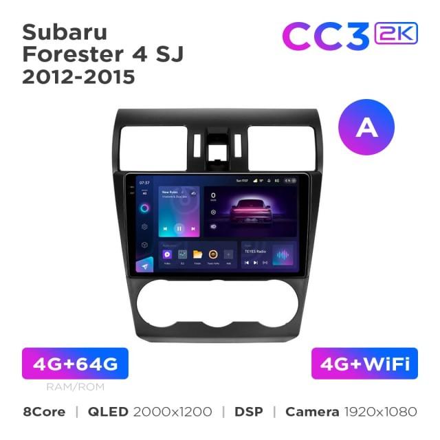 Radio samochodowe Teyes CC3 2k 4+64 Gb Subaru Forester 4 SJ 2012-2015 (A) 9"
