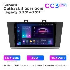 Radio samochodowe Teyes CC3 2k 6+128 Gb 360° Subaru Outback 5 2014-2018 / Legacy 6 2014-2017 9"