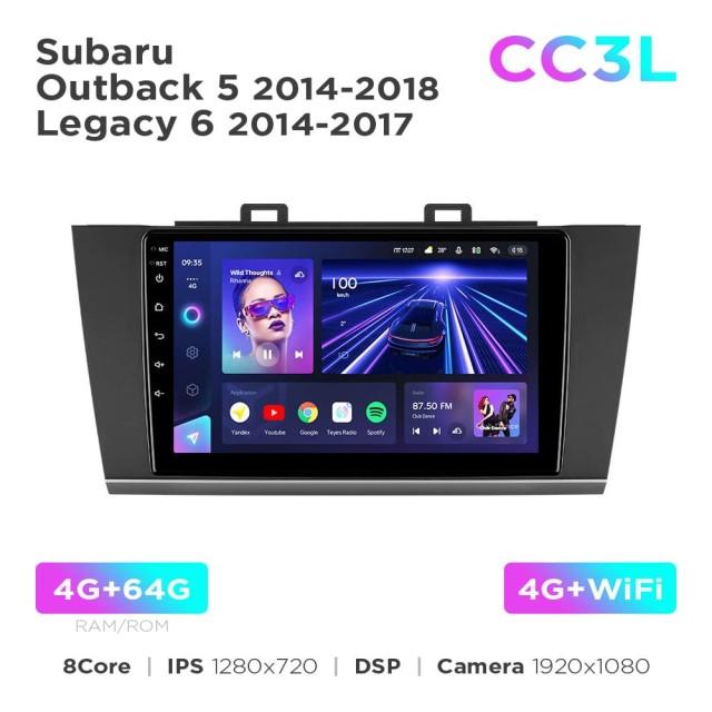 Radio samochodowe Teyes CC3L 4+64 Gb Subaru Outback 5 2014-2018 / Legacy 6 2014-2017 9"