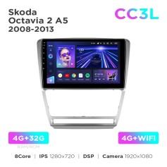 Radio samochodowe do Skoda Octavia 2 A5 2008-2013 Silver Teyes CC3L 4+32 Gb 10"