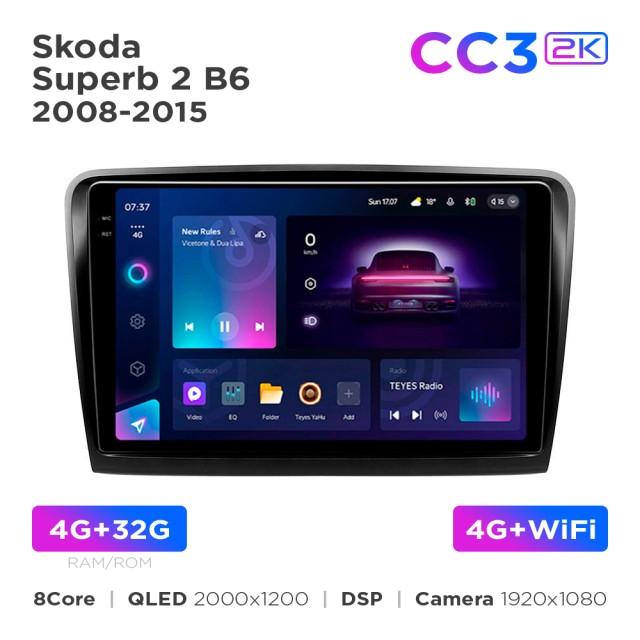 Radio samochodowe Teyes CC3 2k 4+32 Gb Skoda Superb 2 B6 2008-2015 10"
