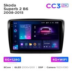 Radio samochodowe Teyes CC3 2k 6+128 Gb Skoda Superb 2 B6 2008-2015 10"