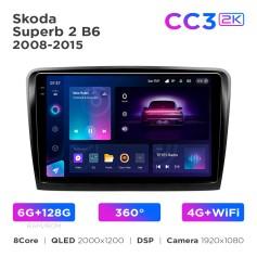 Radio samochodowe Teyes CC3 2k 6+128 Gb 360° Skoda Superb 2 B6 2008-2015 10"