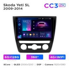Radio samochodowe Teyes CC3 2k 6+128 Gb 360° Skoda Yeti 5L 2009-2014 10"