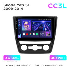 Radio samochodowe do Skoda Yeti 5L 2009-2014 Teyes CC3L 4+32 Gb 10"