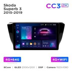 Radio samochodowe Teyes CC3 2k 4+64 Gb Skoda Superb 3 2015-2019 10"