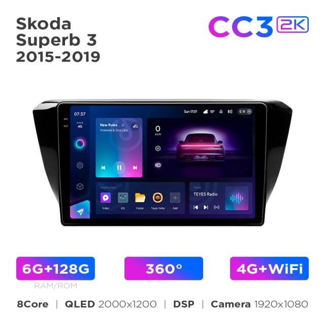 Radio samochodowe do Skoda Superb 3 2015-2019 Teyes CC3L 4+32 Gb 10"