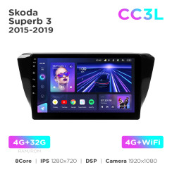 Radio samochodowe Teyes CC3 2k 6+128 Gb Skoda Superb 3 2015-2019 10"